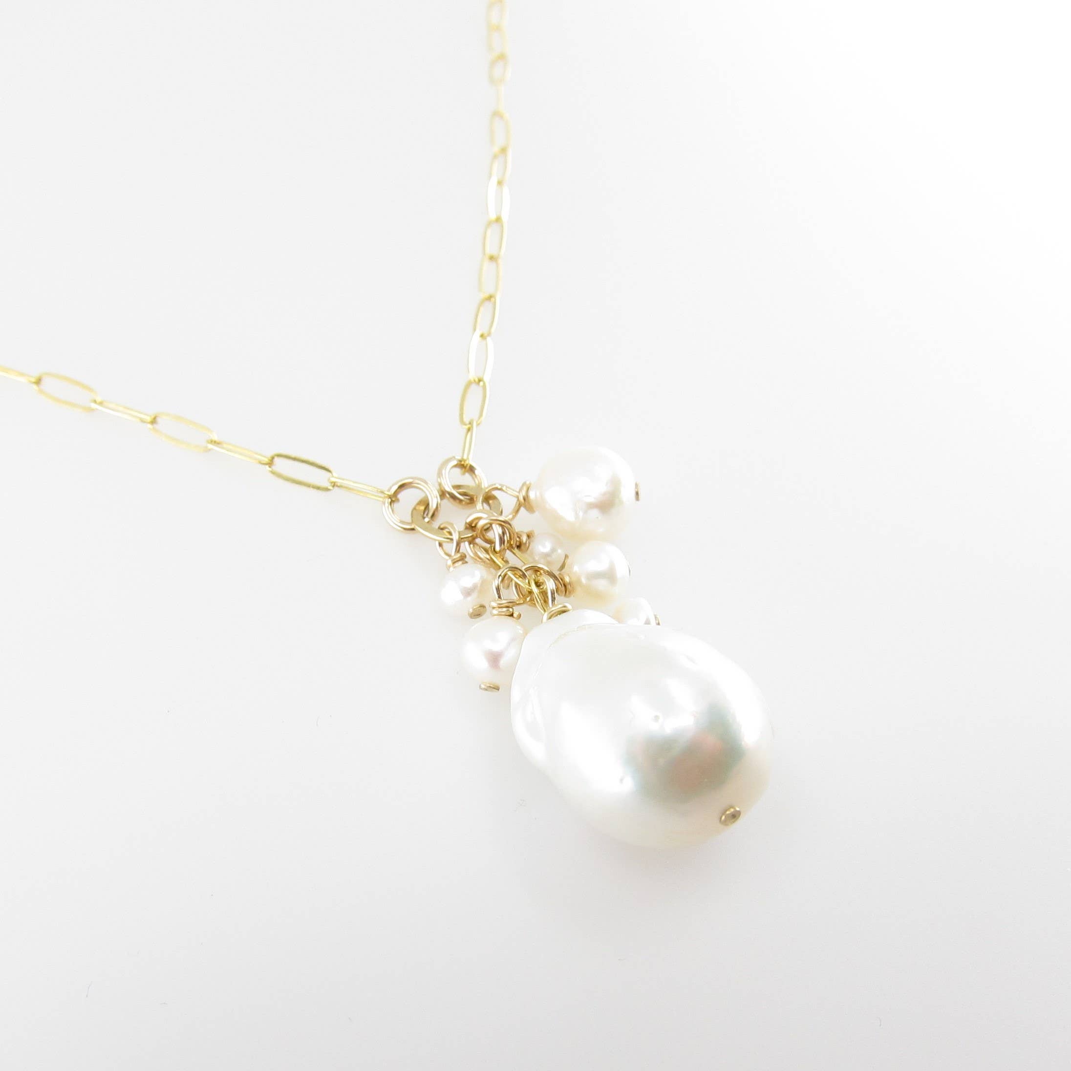 J. Mills Studio - Wholesale Pendant/Charm Necklace - Large Baroque Pearl Cluster Necklace1