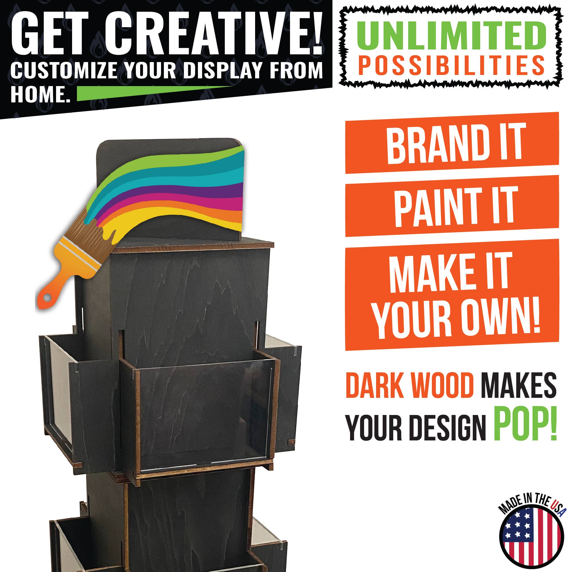 Torched Displays – wholesale Retailer display stand/case – Rotating Greeting Card Display Stand - 3 Tier7