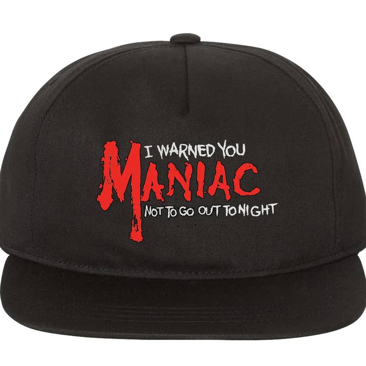 Casquette de baseball légèrement structurée avec lettrage maniaque pour la vente par Inked Up Merch