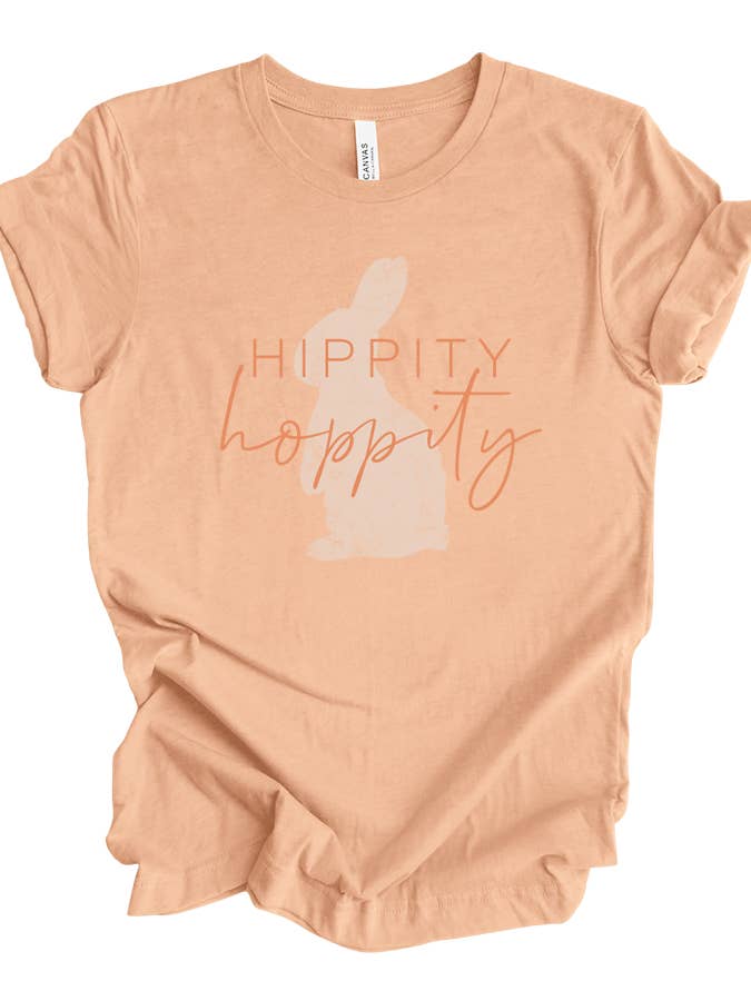 Peach Hippity Hoppity Tee for wholesale on Faire