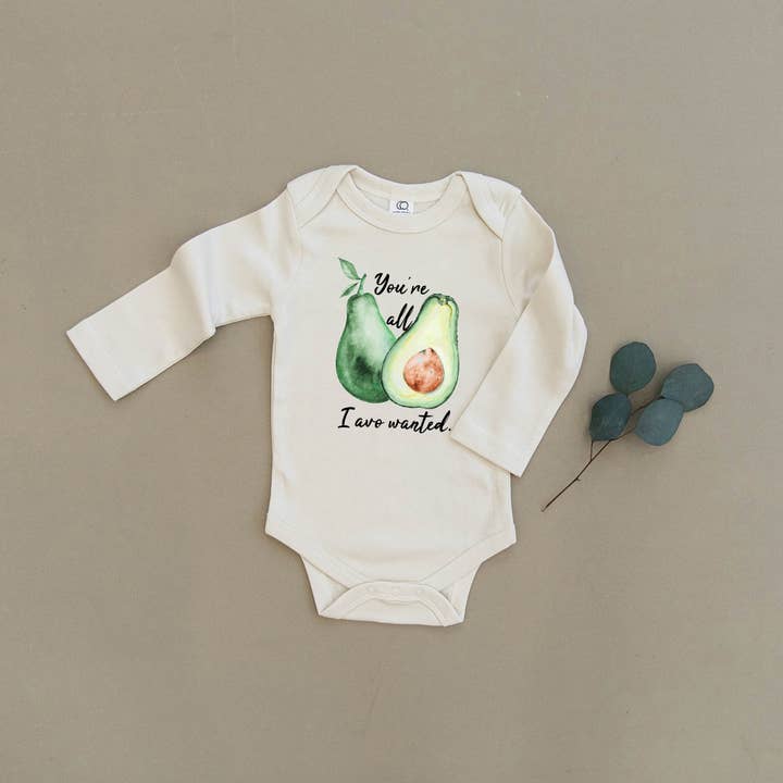 Urban Baby Co. - Vente Body (sans pieds) – bébé - Combinaison et t-shirt bio You're All I Avo Wanted Avocat pour bébé3