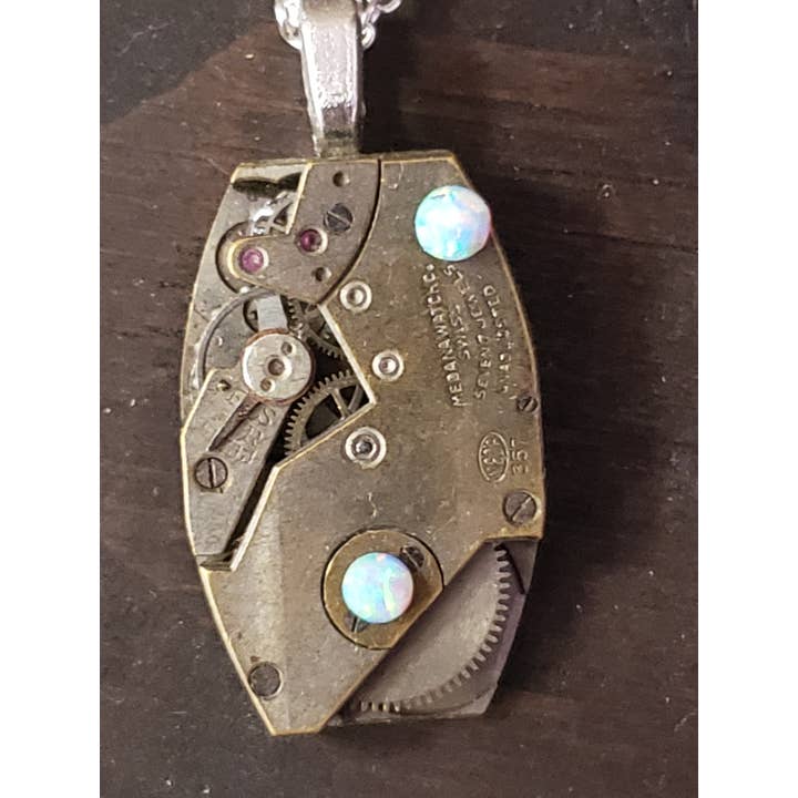 Angular Watch Movement With Opals for wholesale by Antiquarian Couture