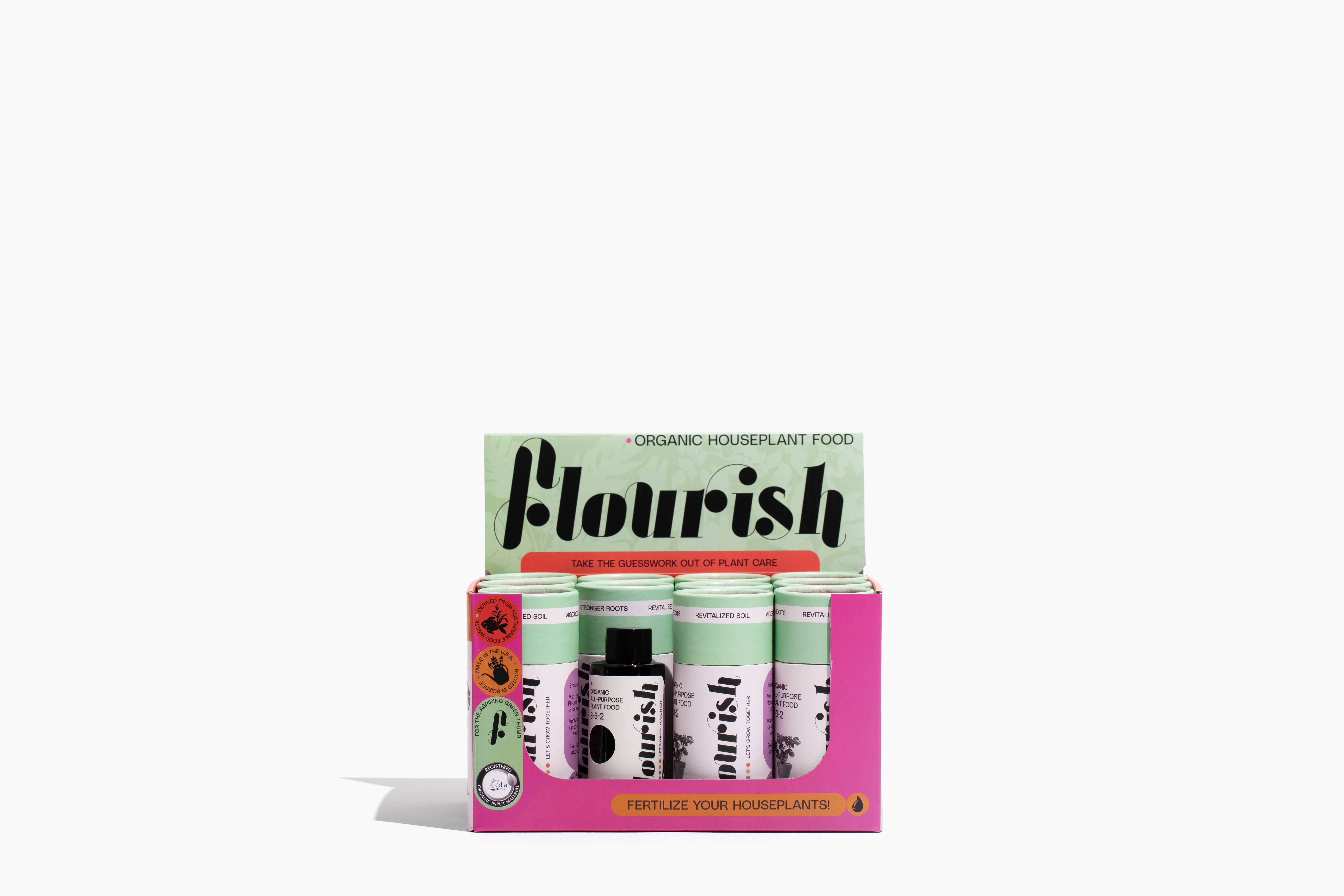 Flourish Plant - Wholesale Fertilizer - All-Purpose Organic Plant Food, Liquid Fertilizer 1.7oz2