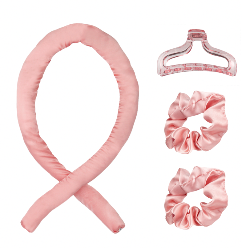 JAZ Cosmetics - Wholesale Hair Curlers - Pink Heatless Hair Curler Set2