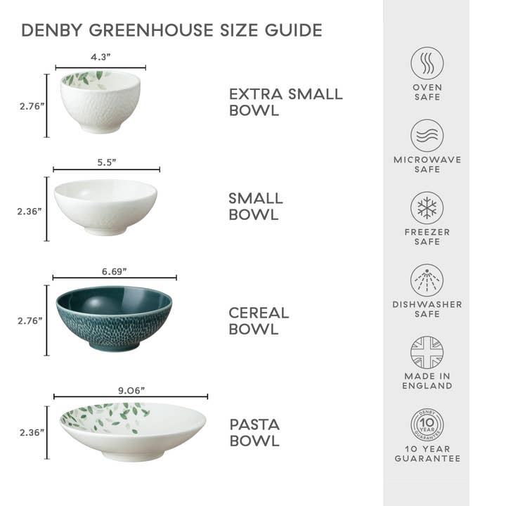 Denby - Vente Bol - Bol à pâtes sculpté déco Greenhouse - Arrêté2