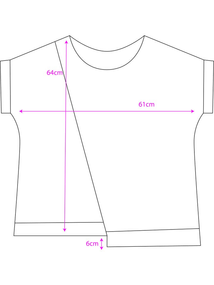 Lucy Sparks – Engroshandel T-shirt – til kvinder – ASYMMETRISK T-SHIRT MED LINFOR OG BOMULDSBAG MED MESHKANT10