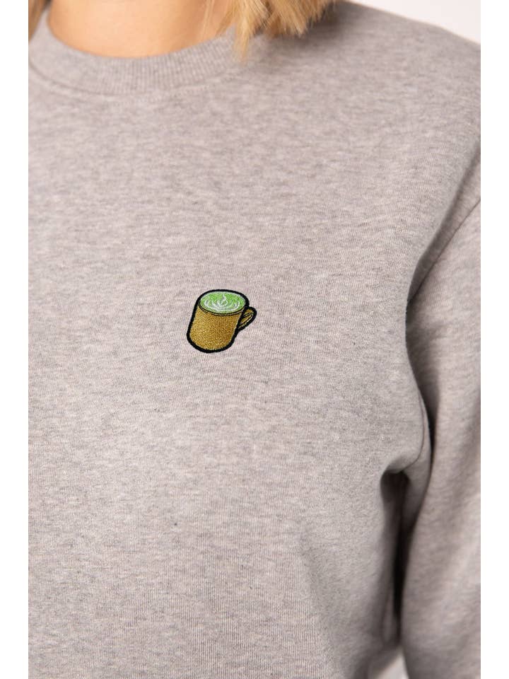 Fashion Drinks - Wholesale Sweatshirt - Women's - Matcha Latte | Embroidered organic cotton women's sweater