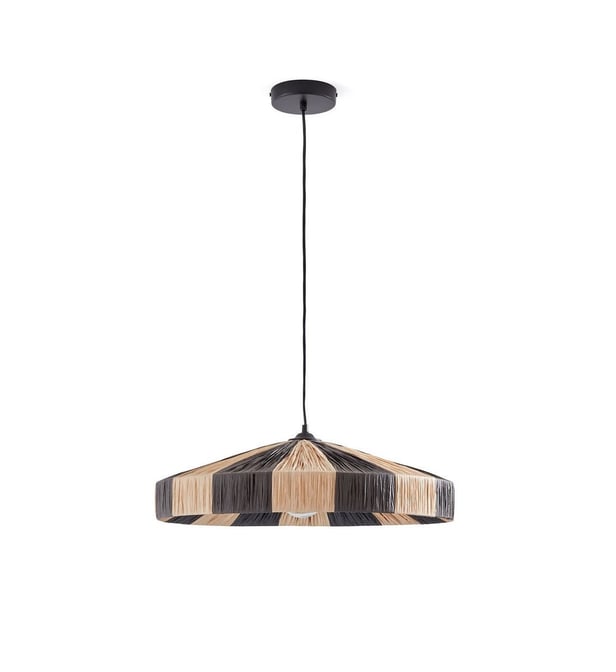 HandHappiness - Wholesale Chandelier/Hanging Light - Boho Raffia Pendant Light - Natural & Black Ceiling Lamp 3