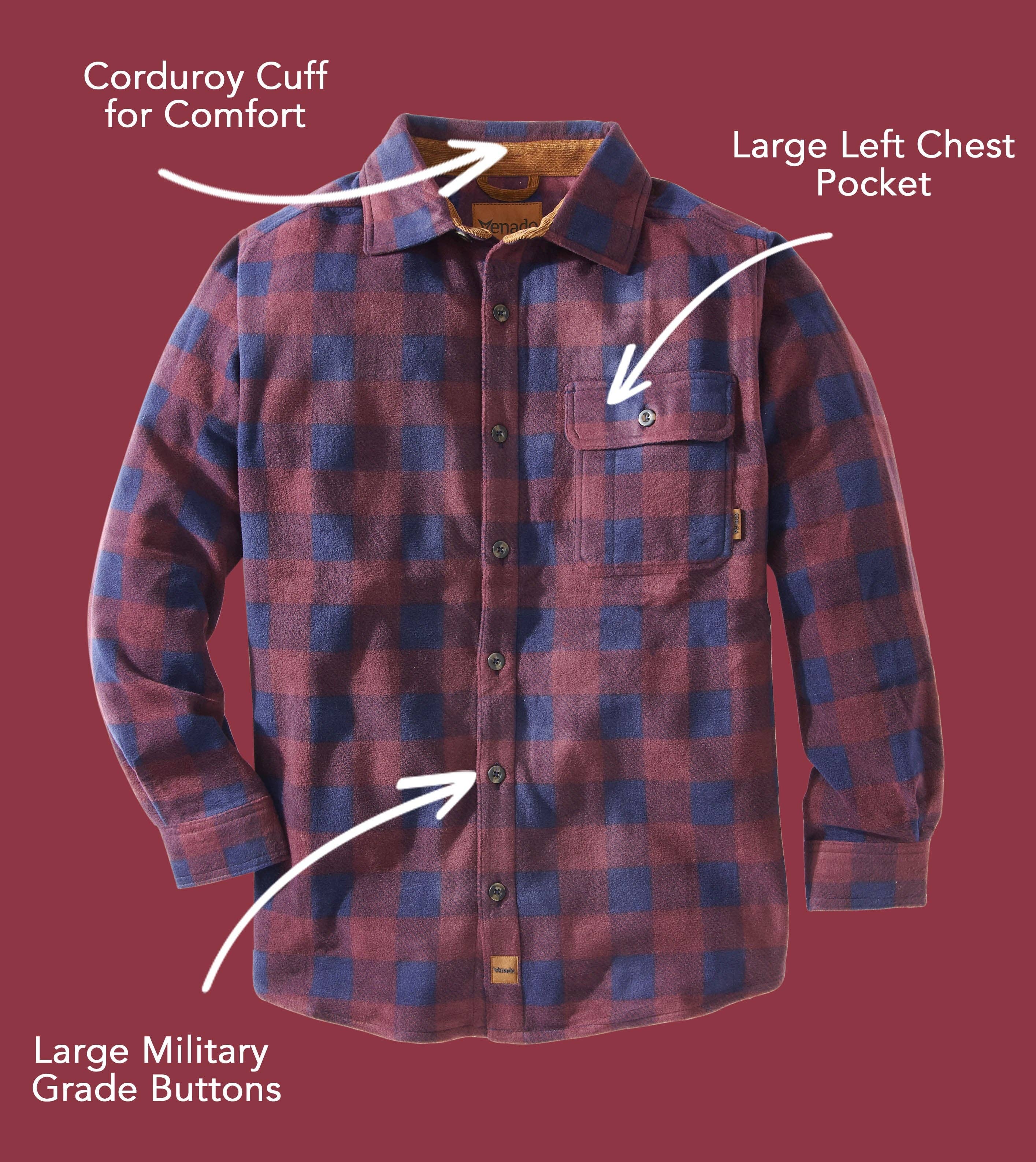 Venado – Großhandel Hemd mit Button-down-Kragen – Herren – Bonfire Fleecehemd31