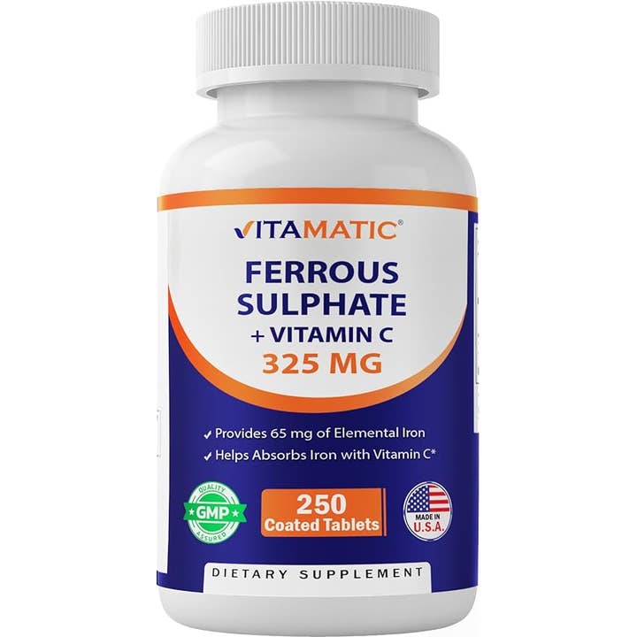 Vitamatic - Vente Supplément oral/vitamine - Vitamatic | Sulfate ferreux + vitamine C 325 mg | 250 comprimés