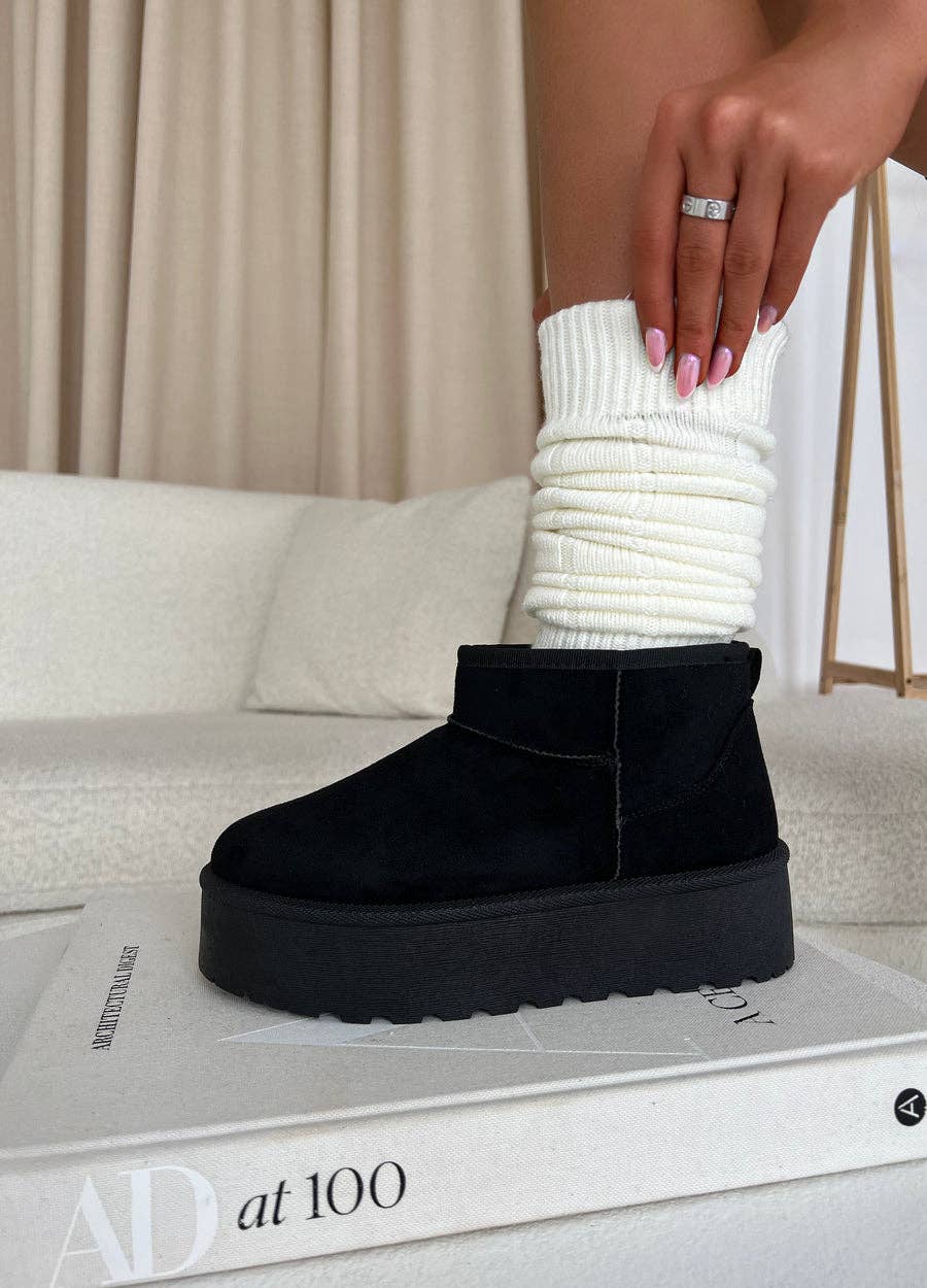 No Doubt Shoes - Wholesale Boots - Women's - ULTRA MINI PLATFORM FAUX FUR LINED ANKLE BOOTS19