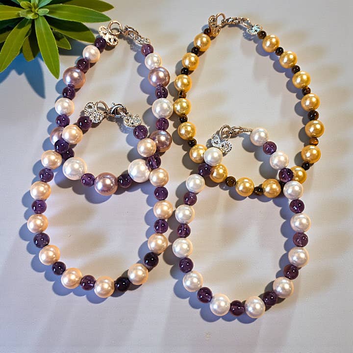 Mother of Pearl Bracelet Lot | Lot of 4 | Deeply Discounted for wholesale by Funky Aura Boutique