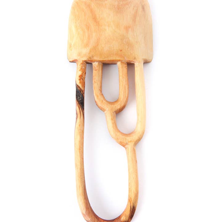 Swahili | AFRICAN MODERN - Wholesale Serving Utensil - Triple Loop Olive Wood Rice Spoon2
