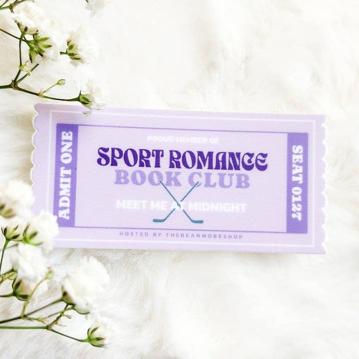 Genre de livre de romance sportive Ticket Autocollant pour la vente par The Bean Workshop