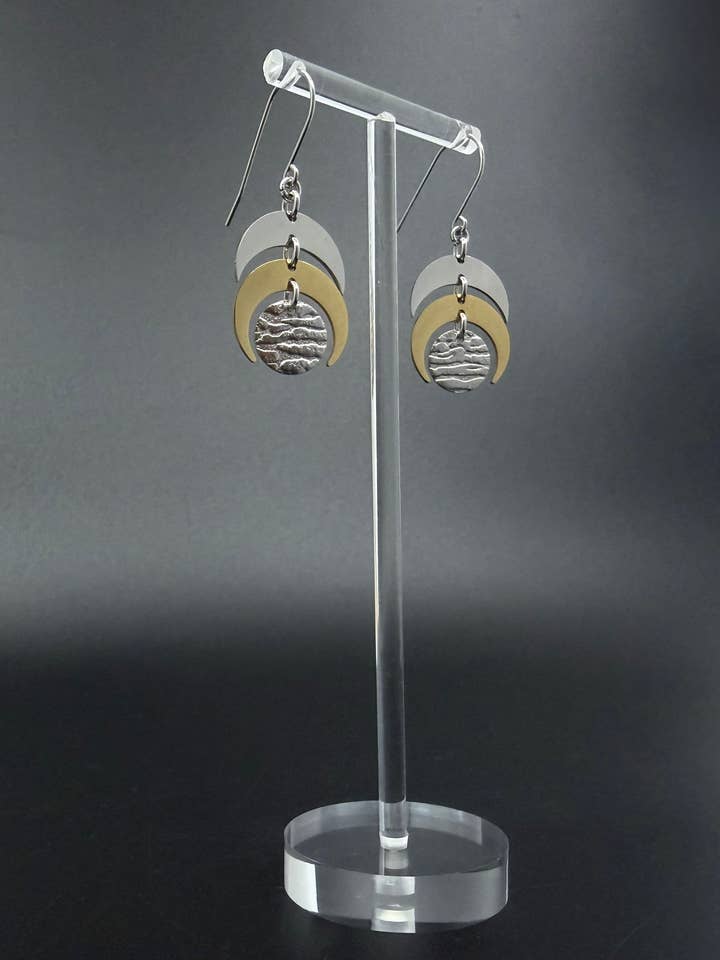 Luna Fase Oorbellen - 20mm Zilver / Goud voor wholesale door Lawless