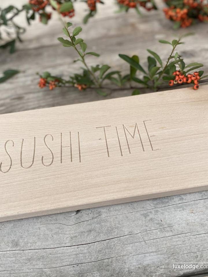 Tábua de corte em faia para sushi e aperitivos, feita na Itália por atacado de Luxe Lodge