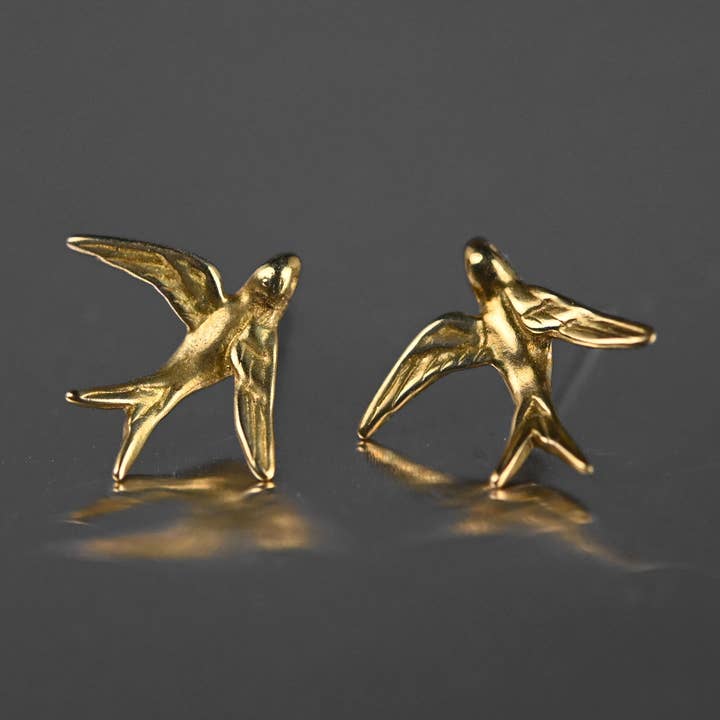Messingsvale Messingfugle Ørestikker for engroshandel hos KBD Studio