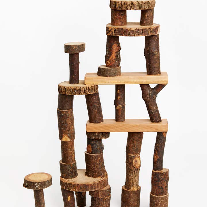 Classic Barked Tree Blocks - 36 pcs for wholesale by Tree Blocks