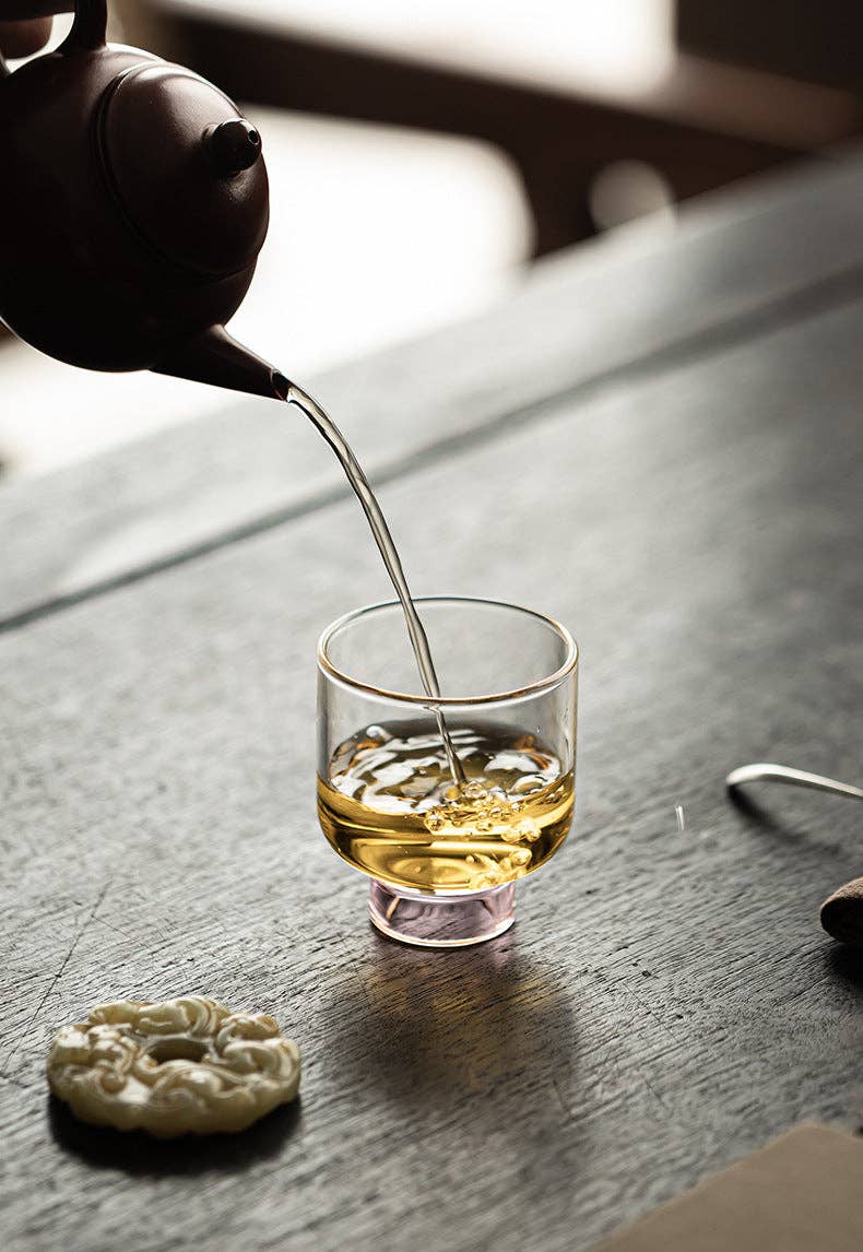 Gohobi （We cover U.S. import duties） - Vente Tasse à café/thé - Gohobi Tasse à Thé Haute en Verre Borosilicate avec Pied – Tasse Maître Transparente Résistante à la Chaleur pour Thé Gongfu, Vaisselle à Thé Chinoise pour Usage Domestique24