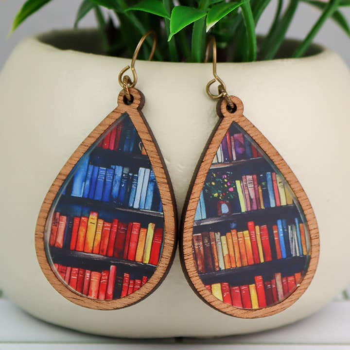 Watercolor Books Earrings for wholesale by Jo & Co