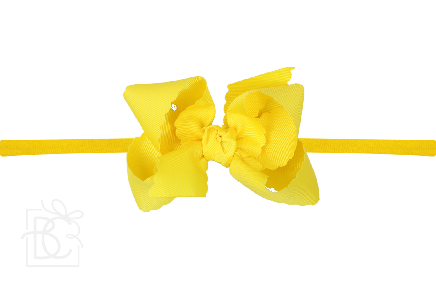 Beyond Creations, LLC - Venta al por mayor Cinta para el pelo - Niños - DIADEMA TIPO PANTIMEDIAS DE NAILON DE 1/4 PULGADAS CON LAZO EN EL BORDE FESTONEADO2