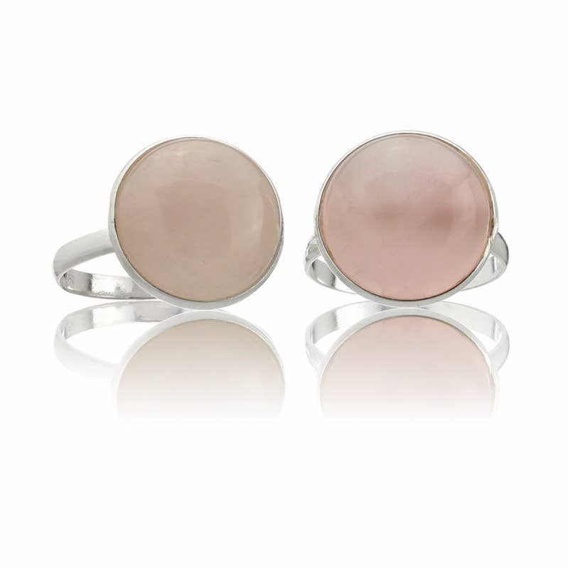 UniArt - Wholesale Cocktail/Statement Ring - 925 silver ring with natural stone, round model b...1