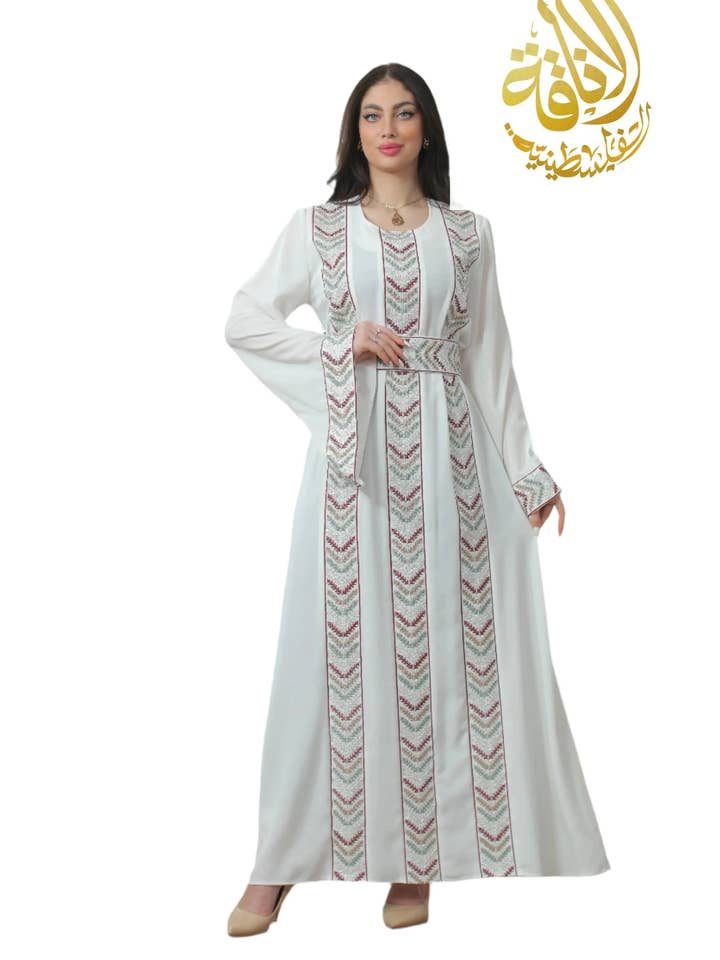 Seham Embroidered Beads Thoub for Womens for wholesale by Palestinian Elegance