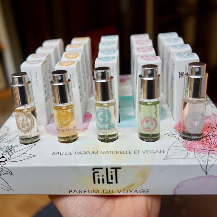 FiiLiT Parfum du voyage – wholesale Perfume/eau de toilette – Display of 5 best-selling fragrances 11mL with testers