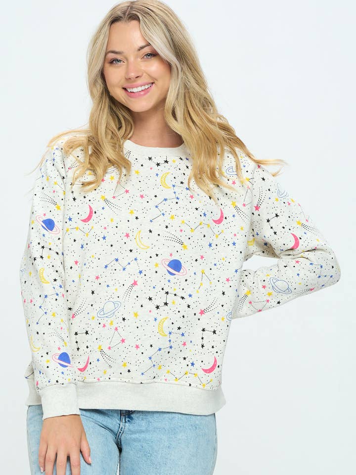 CONSTELLATION PRINT SWEATSHIRT for wholesale by SM WARDROBE
