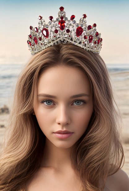 Happy Dream Gifts - Wholesale Tiara - Women's - Bridal Red Tiara, Luxury Gold Crown, Prom, Birthday Party1