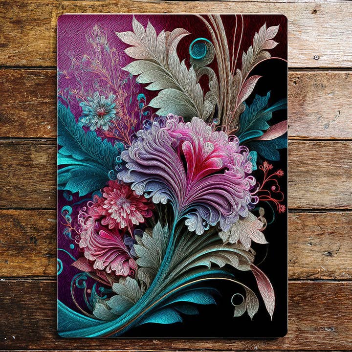 Belas flores coloridas paredes art Metal Sign Plaque por atacado de The British Metal Signs Company