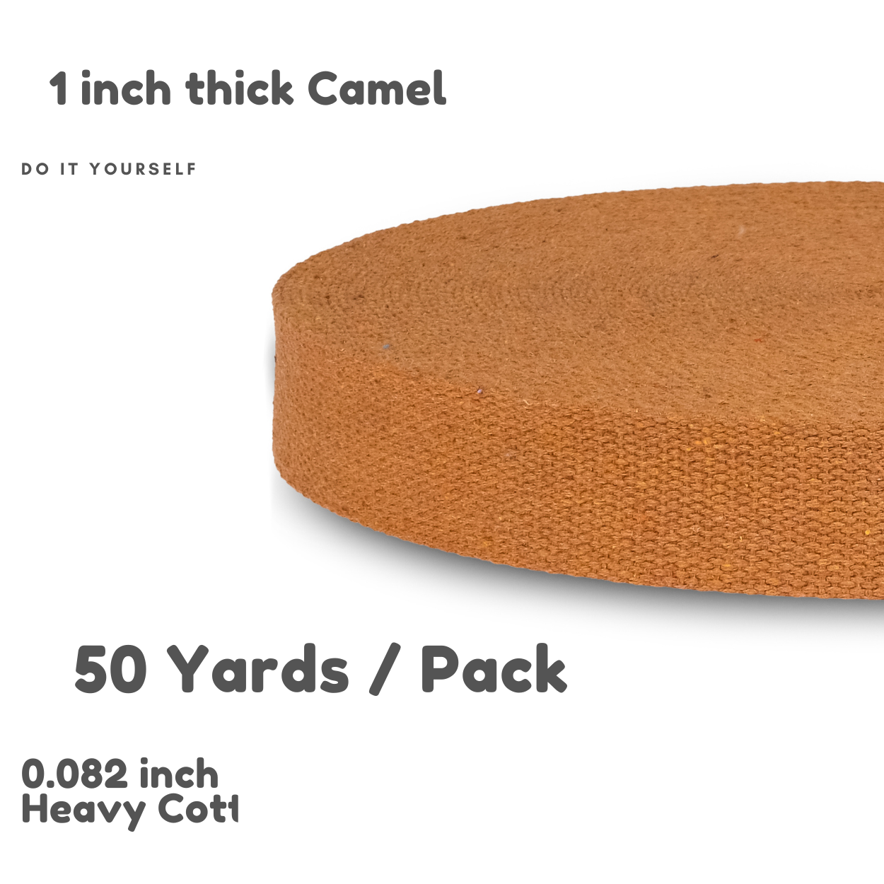 Dream Trimming Goods LLC - Wholesale Craft Supplies - 1" x 50 Yard Camel Yellow Heavy Cotton Webbing for Sewing1