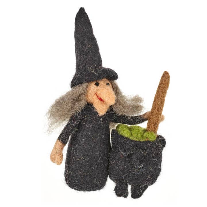 Handmade Wanda the Witch Biodegradable Halloween Decoration for wholesale by Felt So Good