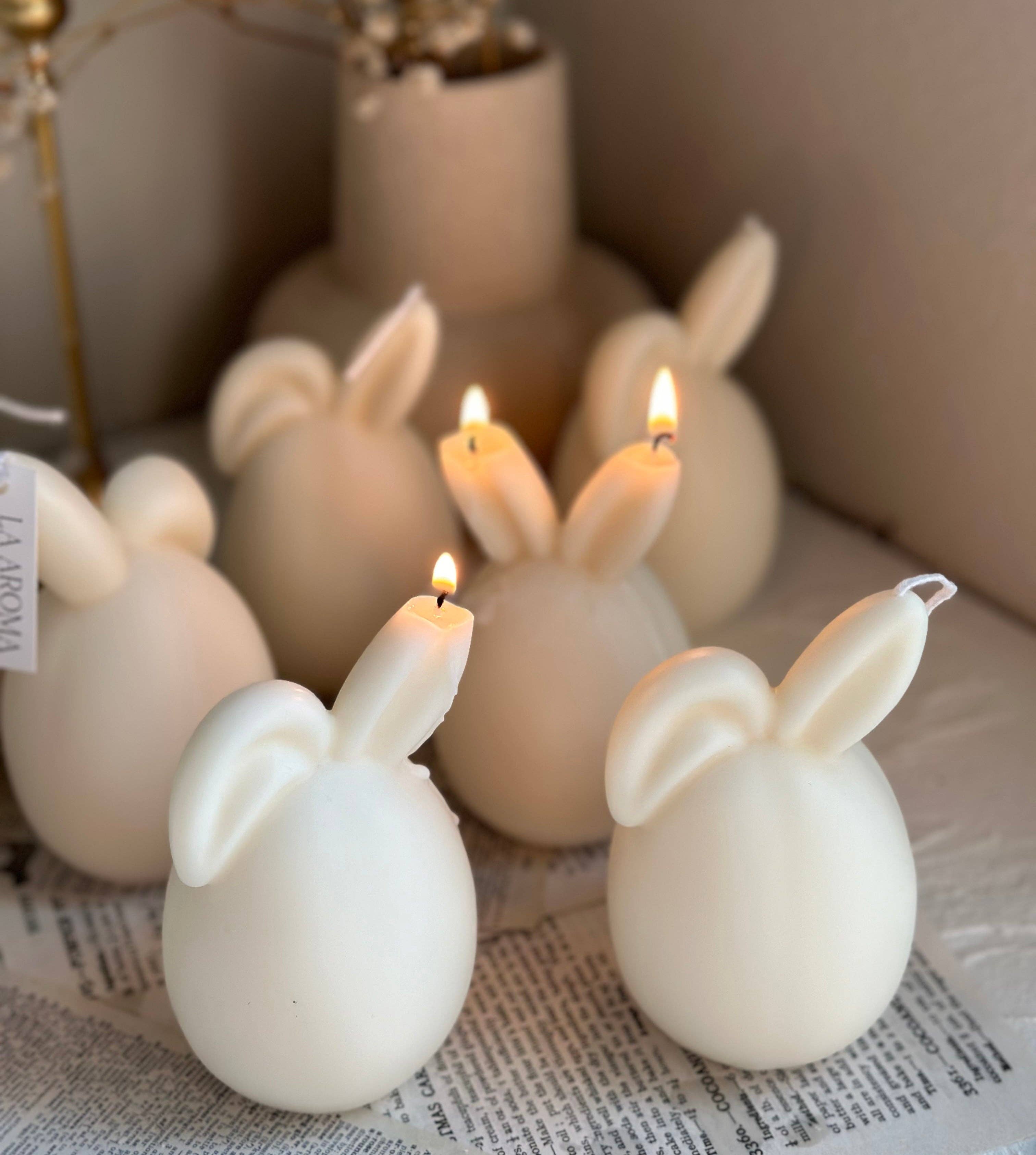 LA AROMA CANDLE CO. – Velas de decoração por atacado – Vela Coelho e Ovo de Páscoa, Vela Grega de Páscoa2