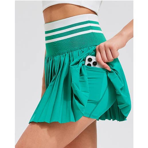 Stripe Serve Pleated Skort for wholesale by Mapcie
