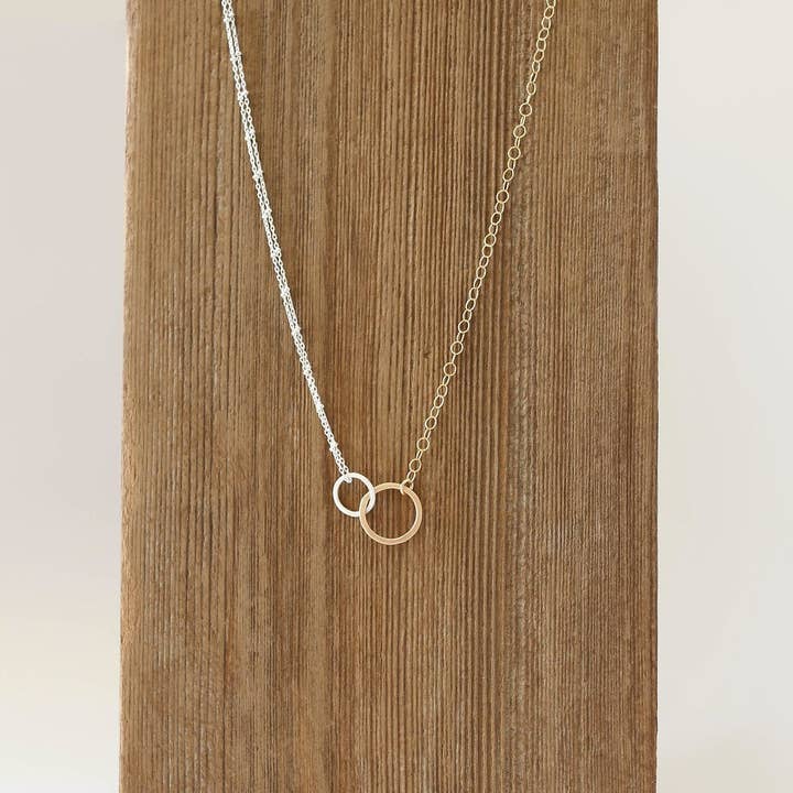 N201 - Double Hoop Necklace for wholesale by Blueberry Jewelry