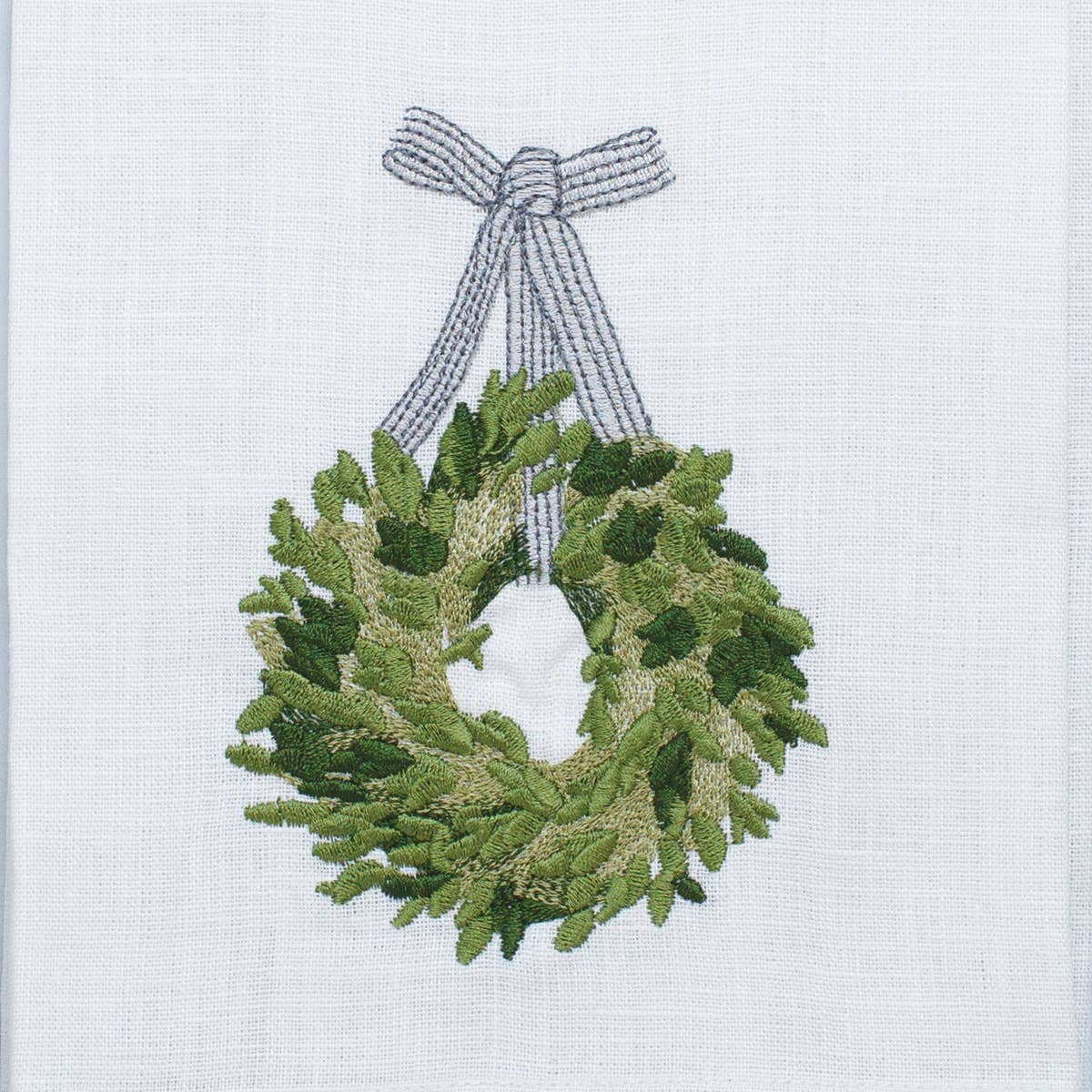 Arte Italica & Crown Linen Designs - Wholesale Tea Towel - Boxwood Wreath Linen Towel5
