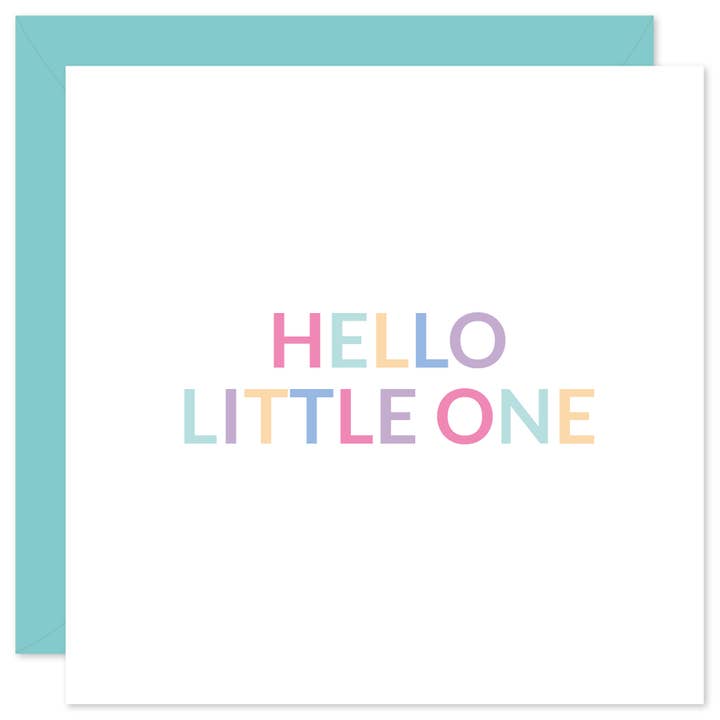 Hello Little One New Baby Card for wholesale by Purple Tree Designs