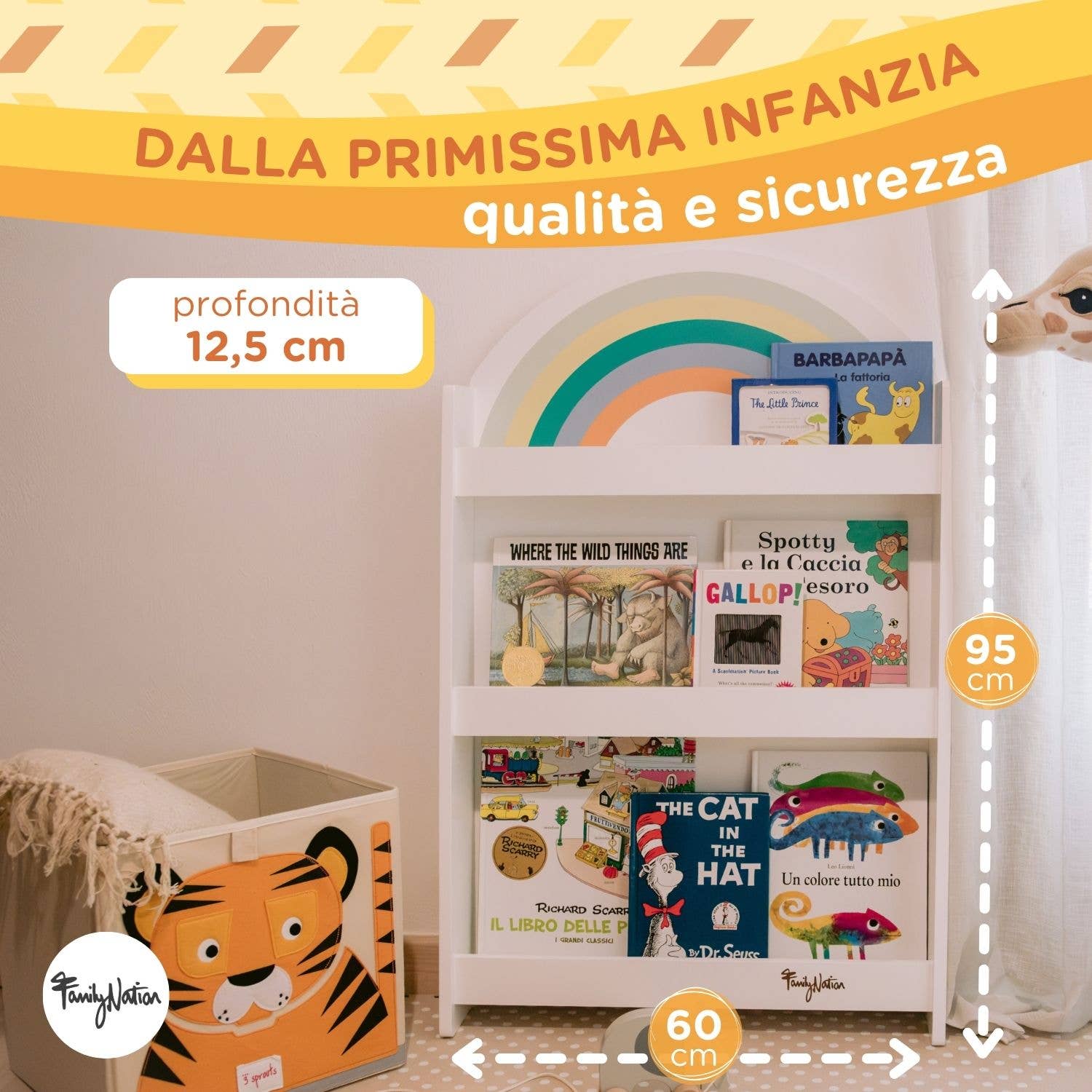 Family Nation - Wholesale Bookcase - Montessori Rainbow Front-Facing Bookshelf 7