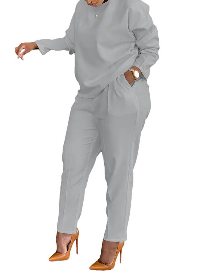 MB Fashion Wholesale - Vente Ensemble haut et pantalon (PAS d'intérieur) - Femme - SET DE 2 PIÈCES MB FASHION 7 COULEURS 202R10