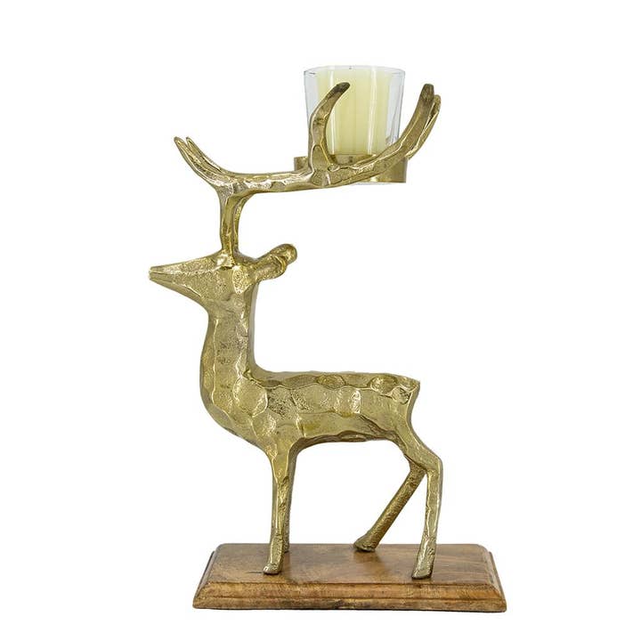 A&B Home Group Inc. - Wholesale Candle holder - 7x5x12" Gold Deer Tealight Candle Holder1