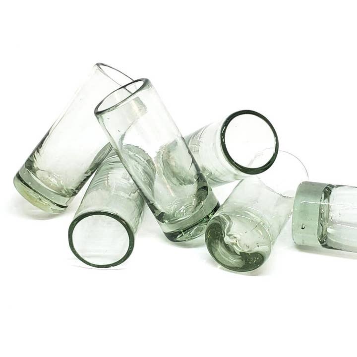 MexHandcraft - Wholesale Shot Glass - Mexican Recycled Clear 2 oz Tequila Shot Glasses3