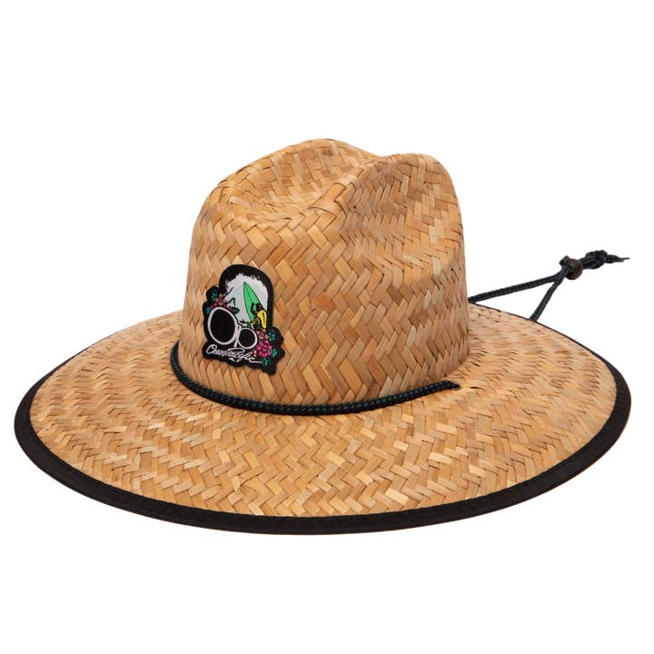 Men's Tropical Palm Straw Lifeguard Hat OPL0005OSNBK for wholesale by Bay Sky Home