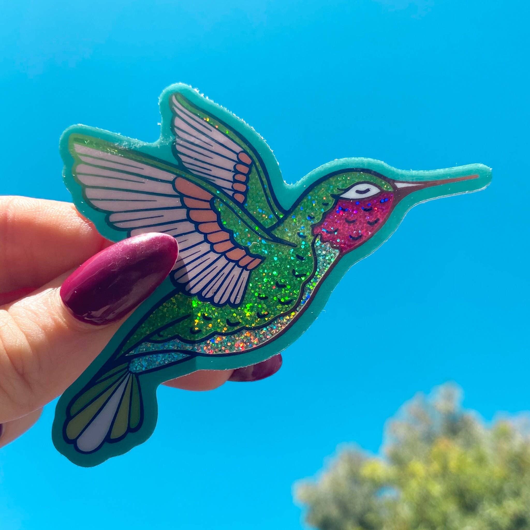 Chelzart - Wholesale Sticker - Hummingbird Sticker Rainbow Glitter | Hummingbird l Decal