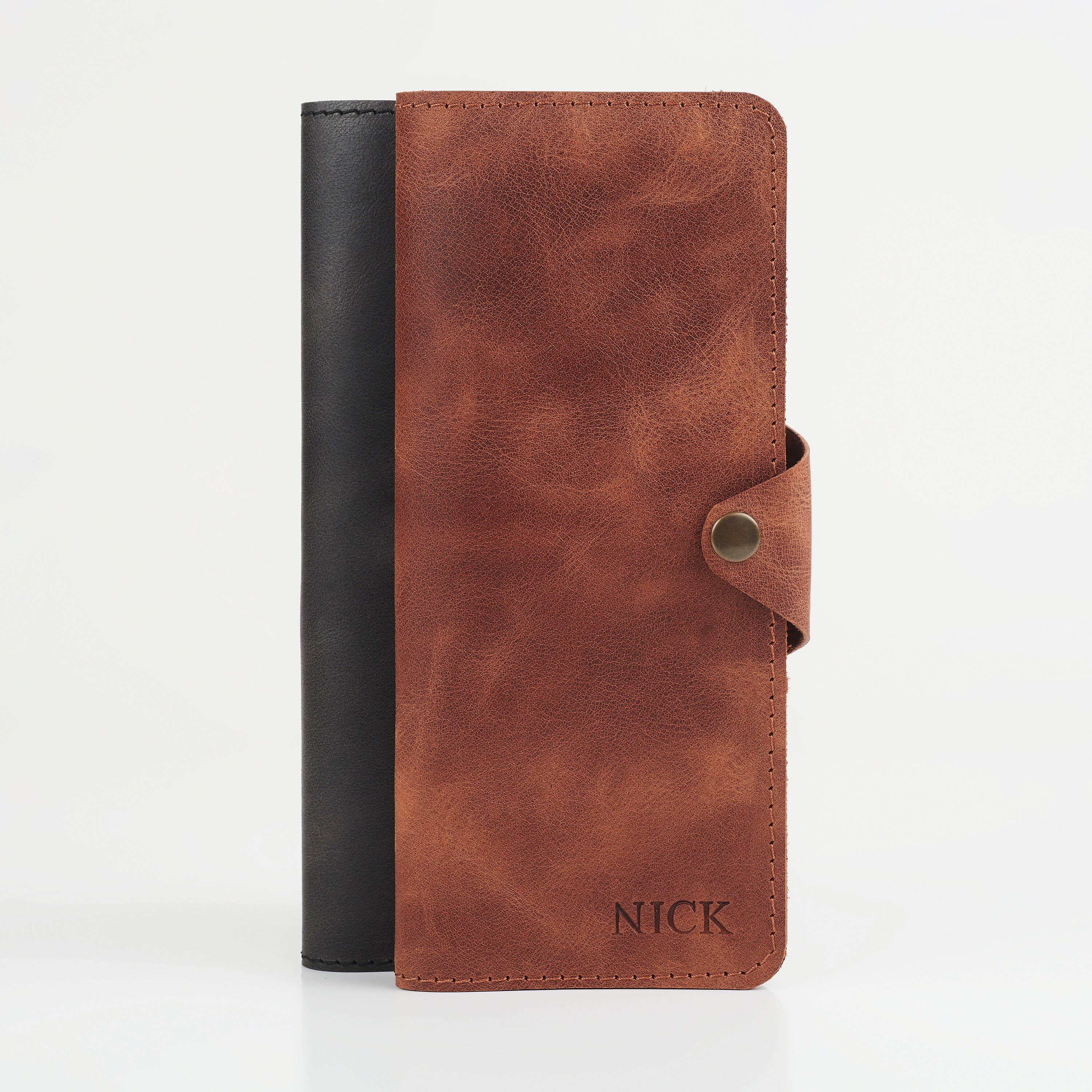 Derio Leather - Wholesale Wallet - Unisex - Personalized Leather Checkbook Cover, Customized Checkbook4