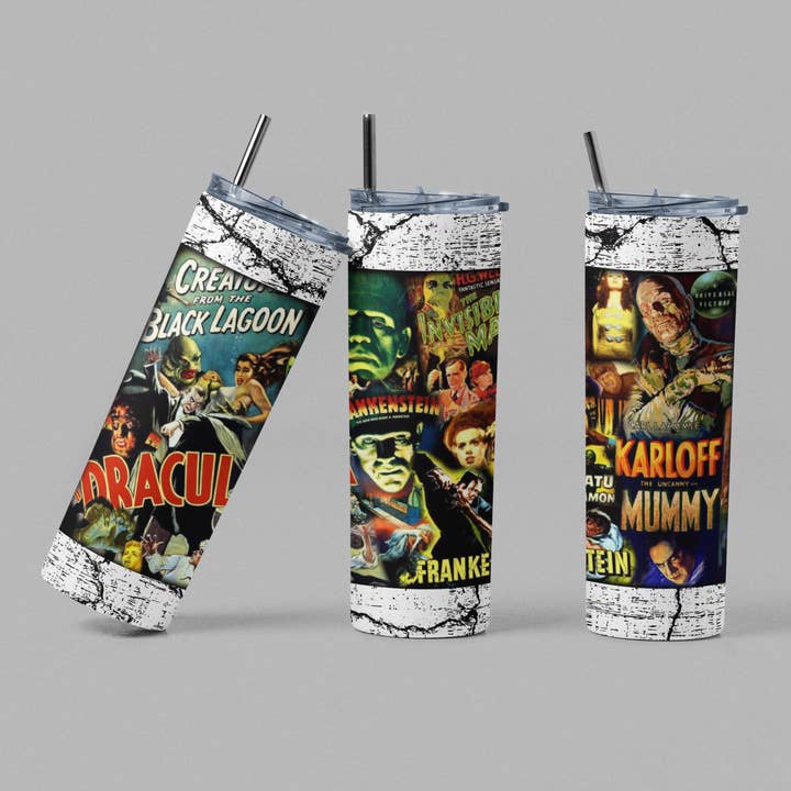Classic Monster Movie Inspired Horror Tumbler for wholesale by The Geek Boutique