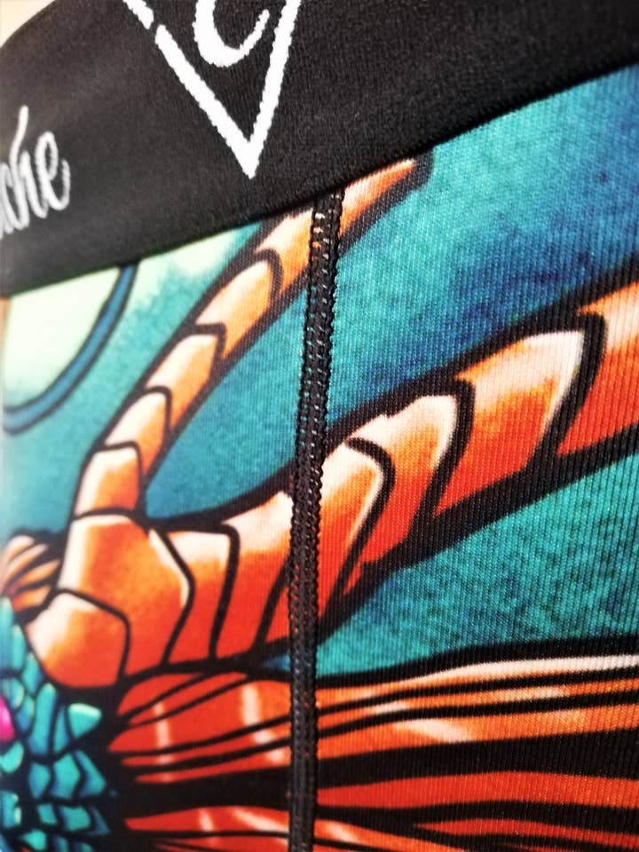 Capiche - Wholesale Underwear - Men's - Chinese Dragon Long Men's Underwear - Green4