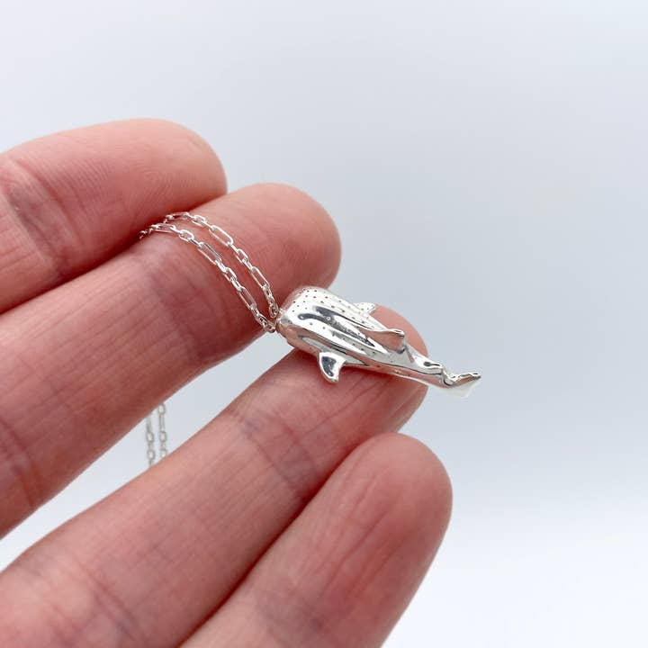 Blue Dot Jewelry - Wholesale Pendant/Charm Necklace - Silver Whale Shark Necklace1