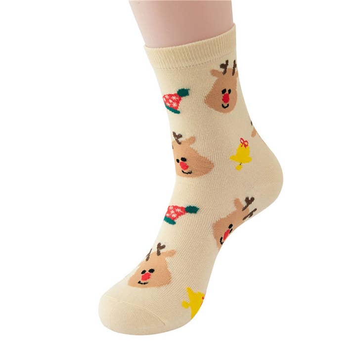 ACCITY - Wholesale Socks - Women's - SANTA CLAUS CUTE CHRISTMAS PATTERN CREW SOCKS_CWMS02031