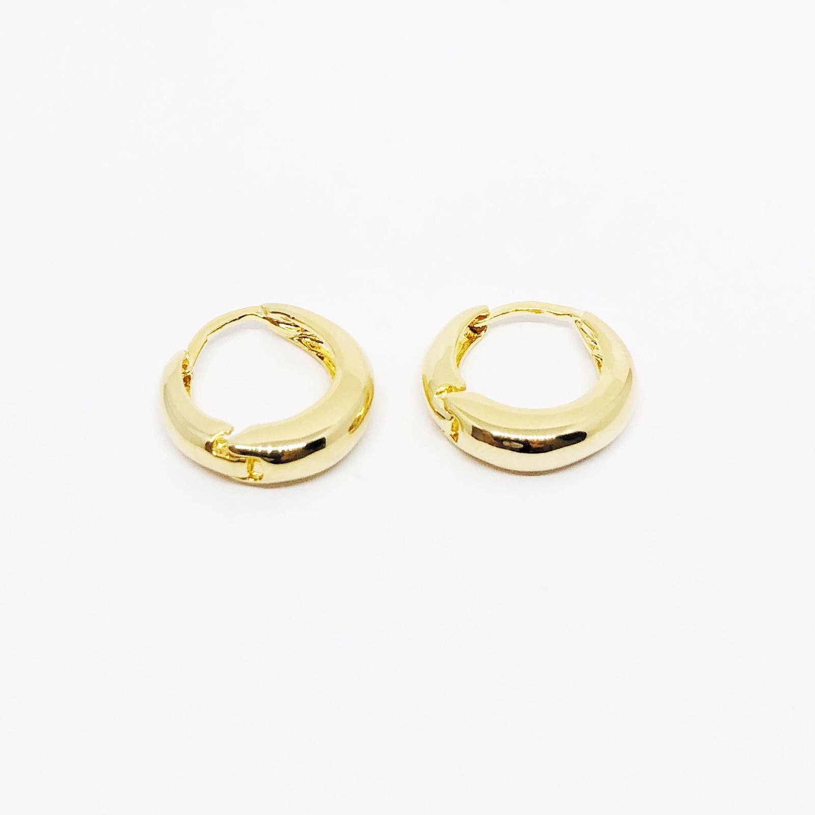 GoldFi - Wholesale Hoop Earrings - 18k Gold Filled Artisan Style Clicker Hoop Earrings2